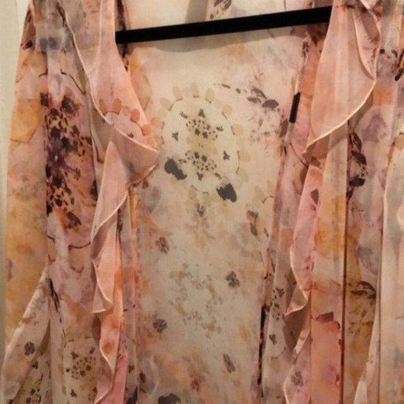 Victoria Secret Ruffle Floral Long Robe Duster M/L - Picture 5 of 8